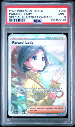 PSA 9 Parasol Lady Special Illustration Rare 255/182 Paradox Rift Pokemon TCG - Image 1