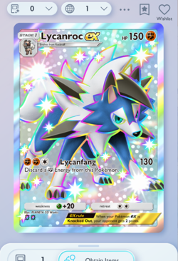 Pokemon TCG POCKET - Lycanroc EX Shiny 2⭐, Mega-Rising, English - Image 1