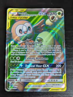 Pokemon TCG Rowlet & Alolan Exeggutor GX 214/236 Full Art Tag Team Unified Minds - Image 1