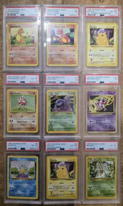 VINTAGE WIZARDS OF THE COAST POKEMON TCG PSA GRADED LOT OF 9 . BASE SHADOWLESS! - Image 1