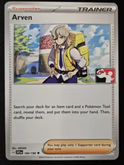 Arven 166/198 Play! Prize Pack Series 4 Stamped Promo Non Holo Pokemon 2023 NM - Image 1