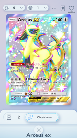 Pokemon TCG Pocket - Arceus 2 ⭐ Shiny, Mega-Rising, English - Image 1