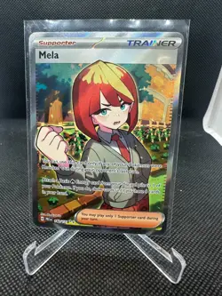Pokemon TCG Prismatic Evolutions Trainer Mela Ultra Rare Holo 140/131 NM - Image 1