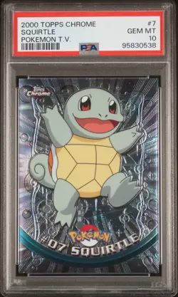 PSA 10 - 2000 Topps Chrome Pokemon TV SQUIRTLE #7 (0538) - Image 1