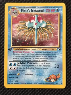 2000 Pokemon Gym Heroes 1st Ed WotC 10/132 Misty’s Tentacruel Holo SWIRL - Image 1