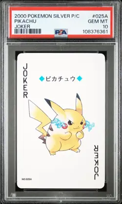 2000 POKEMON SILVER VERSION PLAYING CARDS JOKER #025B PIKACHU PSA 10 - Image 5