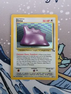 Pokemon TCG Ditto Fossil, Holo Unlimited Rare Card 3/62 - Image 1