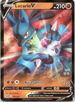 Lucario V 146/264 Fusion Strike Full Art Ultra Rare Pokemon Card TCG - Image 1
