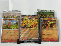 Charizard ex Super Premium Collection 3 Card Promo Set 151 004 005 - Image 1