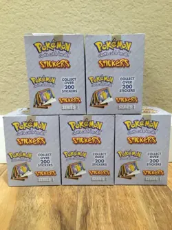 Lot of 5 Brand New Sealed POKEMON Stickers Cards Series 1 Vtg 1999 Rare - Image 1