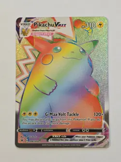 Pikachu VMAX 188/185 Vivid Voltage Rainbow Rare Holo Pokemon Card - Near Mint - Image 1