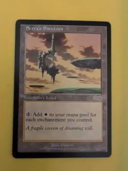 Serra's Sanctum. Magic the Gathering Card. Urza's Saga. Rare. Legendary Land - Image 1