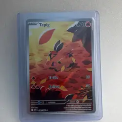 Pokemon Tepig 096/086 Sv: White Flare Full Art Holo 70 HP Illustration Rare - Image 1