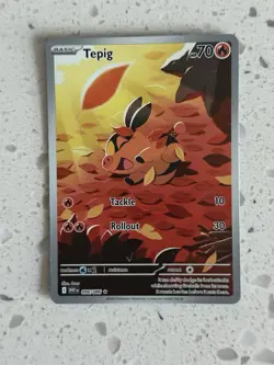 Pokemon Tepig 096/086 Sv: White Flare Full Art Holo 70 HP Illustration Rare - Image 1