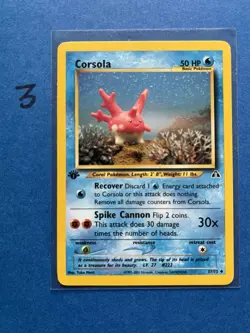 [NM/MINT] 2001 Pokemon Neo Discovery Corsola 1st Edition #37/75 Uncommon - Image 1