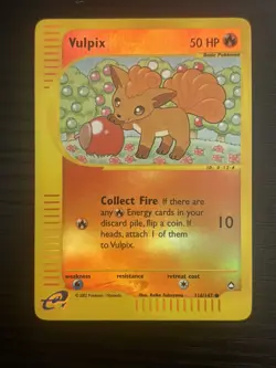 2002 Pokemon TCG Aquapolis Vulpix 116/147 E-Series Reverse Holo NM - Image 1