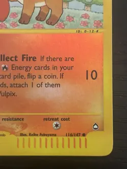 2002 Pokemon TCG Aquapolis Vulpix 116/147 E-Series Reverse Holo NM - Image 4