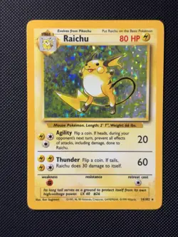 Raichu 14/102 Base Set Holo Rare - Pokemon TCG Unlimited 1999 WOTC - Near Mint! - Image 1