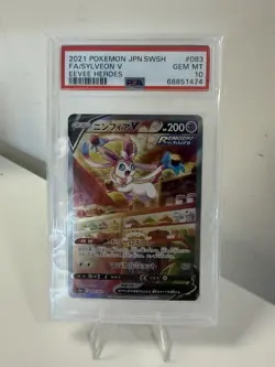 Pokemon TCG Sylveon v Eevee Heroes Japanese Edition, PSA 10 083/069 - Image 1