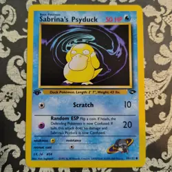 1st Edition Sabrina’s Psyduck 99/132 Gym Challenge NM Vintage Pokemon Card - Image 1