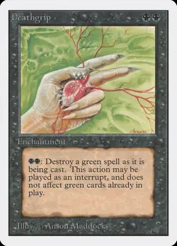 Deathgrip Unlimited HEAVILY PLD Black Uncommon MAGIC THE GATHERING CARD ABUGames - Image 1