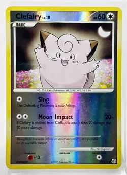 Clefairy 77/130 Reverse Holo Pokemon Card Diamond & Pearl 2007 LP - Image 1