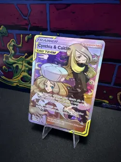 Cynthia & Caitlin Full Art Trainer Tag Team card 228/236 Cosmic Eclipse LP - Image 3