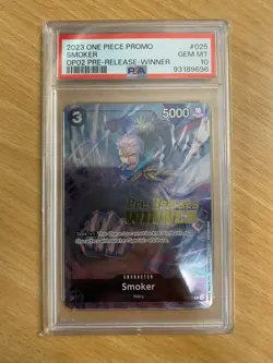 Smoker PRERELEASE WINNER (P-025 P) PSA 10 - One Piece Card Game ENGLISH - Image 1