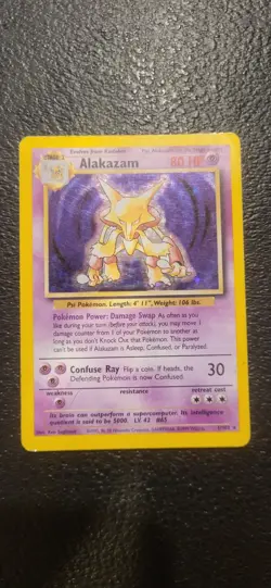Alakazam 1999 Base Set 1/102 Holo Pokemon Card MP - Image 1