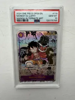 One Piece Luffy OP09-119 Manga Alternative Art Card PSA 10 English New (Other) - Image 1