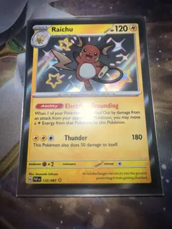 Pokemon TCG Raichu Card Paldean Fates 132/091 Baby Shiny NM - Image 1