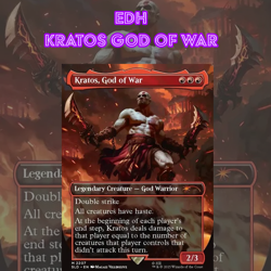 EDH - Kratos, God of War, Aggro, MTG Commander Deck, Bracket 2 - Image 1