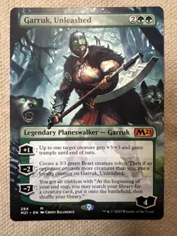 Garruk, Unleashed - Extended Borderless - Magic MTG 2021 M21 Core Set - NM/M - Image 1