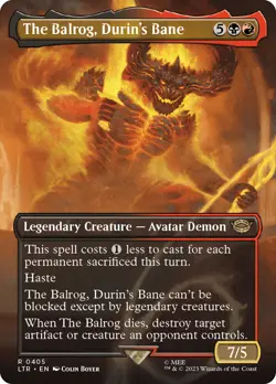 MTG The Balrog, Durin's Bane Borderless - The Lord of the Rings #405 - Image 1