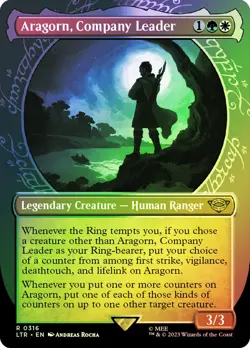 MTG FOIL Aragorn, Company Leader 316 Showcase - The Lord of the Rings #316 - Image 1