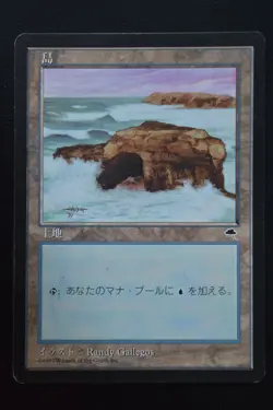 Magic The Gathering MTG ISLAND (CRASHING WAVES) JAPANESE Tempest LP Played - Image 1