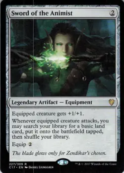 MTG Sword of the Animist (227) | LP | Commander 2017 {C17} - Image 1