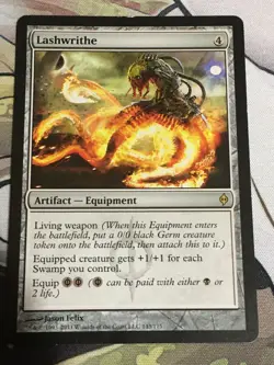 C5012 MAGIC GATHERING MTG NEW PHYREXIA LASHWRITHE #143 RARE MP - Image 1
