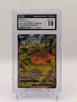 Pokemon Charizard V CGC 10 GEM MINT SWSH260 Ultra Premium Black Star Promo - Image 1