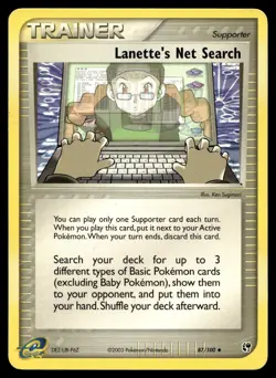 LANETTE'S NET SEARCH 87/100 UNCOMMON SANDSTORM POKEMON - Image 1
