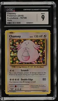 2016 Pokemon XY Evolutions Chansey Holo #70/108, CGC 9!!! - Image 1