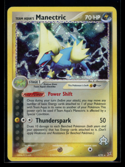 2004 Pokemon EX Team Magma vs. Team Aqua Holo #4 Team Aqua's Manectric - Image 1