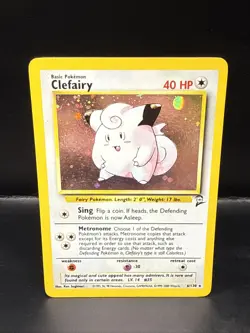 Pokemon TCG Clefairy Base Set 2 6/130 Holo Unlimited Holo Rare - Image 2