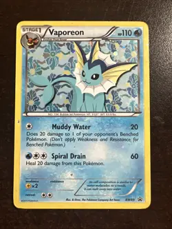 Vaporeon BW89 DMG Pokemon TCG Black & White Promos DMG - Image 1