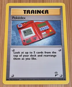Pokedex # 115/130 Trainer Uncommon aus Base Set 2 - 2000 Pokemon EN Mint Vintage - Image 1
