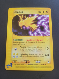 2002 Pokemon TCG Zapdos Aquapolis 44/147 Rare NM - Image 1