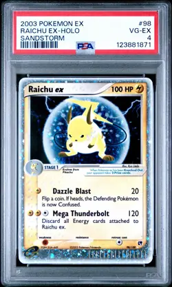 Raichu ex #98/100 PSA 4 - 2003 Pokemon EX Sandstorm Holo - Image 1