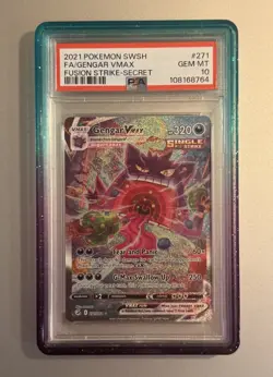 Pokemon 2021 Gengar VMAX 271/264 Alt Art Fusion Strike GEM MINT PSA 10 - Image 1