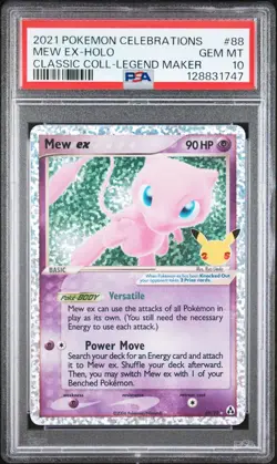 2021 POKEMON CELEBRATIONS CLASSIC COLL #88 MEW EX-HOLO PSA 10 - Image 1