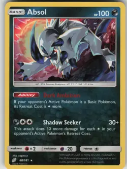 Pokemon TCG Absol Holo Rare SM - Team Up 88/181 - Image 1